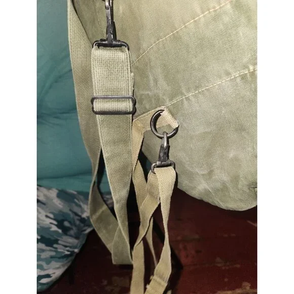 Original & Rare WW2 U.S. Army Snout Invasion Gas Mask Canvas Carrier w/Straps